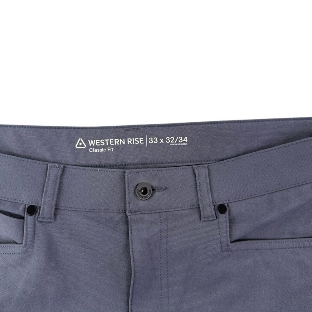 Western Rise Diversion Pant Mens 33x34 Gray Classic Fit Performance Stretch